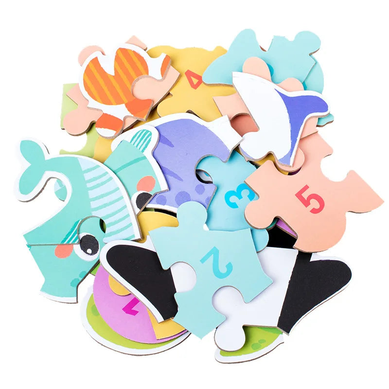 Montessori Baby Puzzle Educational Toys for Children 2 to 4 Age Toddler 3D Wooden Jigsaw Puzzles Kids Iron Box Puzzle Games Toys