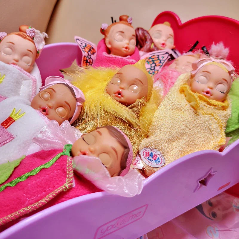 Babys Mini Doll Play House Peeing Style with Bottle Cartoon Sleeping Bag Color Changing Diaper Change Clothing Girl Gift