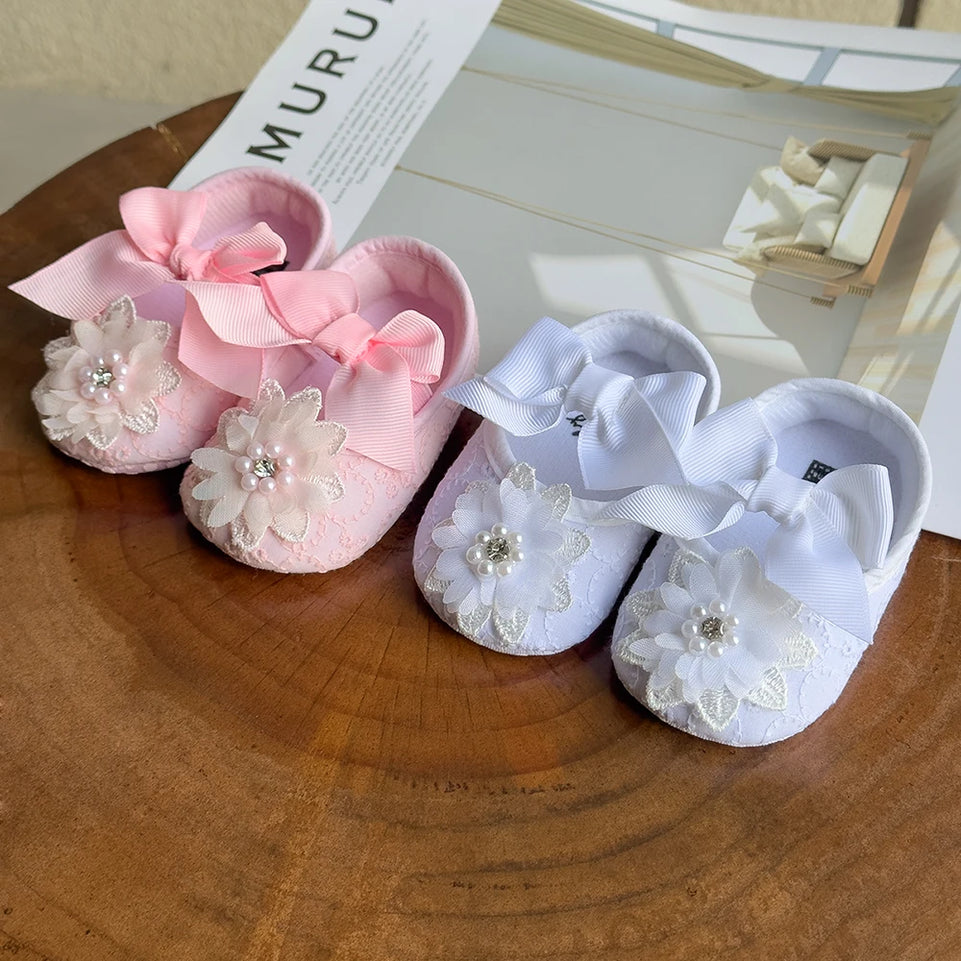 Baby Step Shoes Baby's First Pair of Toddler Shoes Baby Shoes Breathable Non-slip Girls Fashion Shoes Princess Lace Style