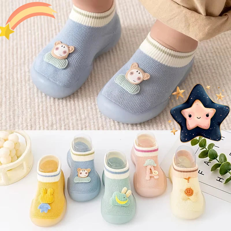2025 Baby Toddler Shoes Infant Soft Sole Indoor Children's Shoes Cartoon Socks and Shoes Newborn Baby Girl  Baby Girl Shoes